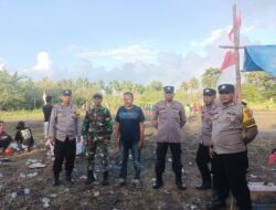 Sinergitas Bersama Polsek Bonegunu, Babinsa Koramil 1429-02 Bonegunu Amankan Gelaran Pertandingan Futsal di Desa Bubu