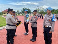 Kapolres Butur Pimpin Upacara PTDH Anggota Polri