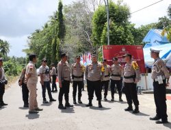 Polres Buton Utara dan TNI Sukses Kawal Pendaftaran 4 Pasangan Calon Bupati di KPU Butur