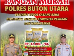 Polres Buton Utara Gelar Gerakan Pangan Murah, Stabilkan Harga Beras untuk Warga