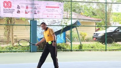 Kapolres Buton Utara Hadiri Pembukaan Kejuaraan Tenis Lapangan Butur Cup III Semarakkan HUT RI ke-80