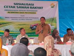 Bupati Buton Utara Buka Sosialisasi Cetak Sawah Rakyat, Petani Terima Alsintan dan Pestisida