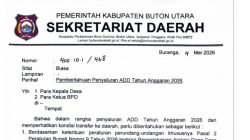 Pemda Buton Utara Keluarkan Surat Penyaluran ADD 2026, Tahap Awal Satu Bulan