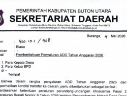 Pemda Buton Utara Keluarkan Surat Penyaluran ADD 2026, Tahap Awal Satu Bulan