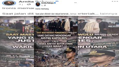 Saat Jalan Diblokir Warga Pongkowulu, Akun Facebook Ini Sindir Wakil Rakyat: yang Hadir Justru Kapolres