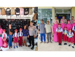 Kapolres Buton Utara Salurkan Bantuan Perlengkapan Sekolah untuk Anak Kurang Mampu di Kulisusu Barat dan Bonegunu